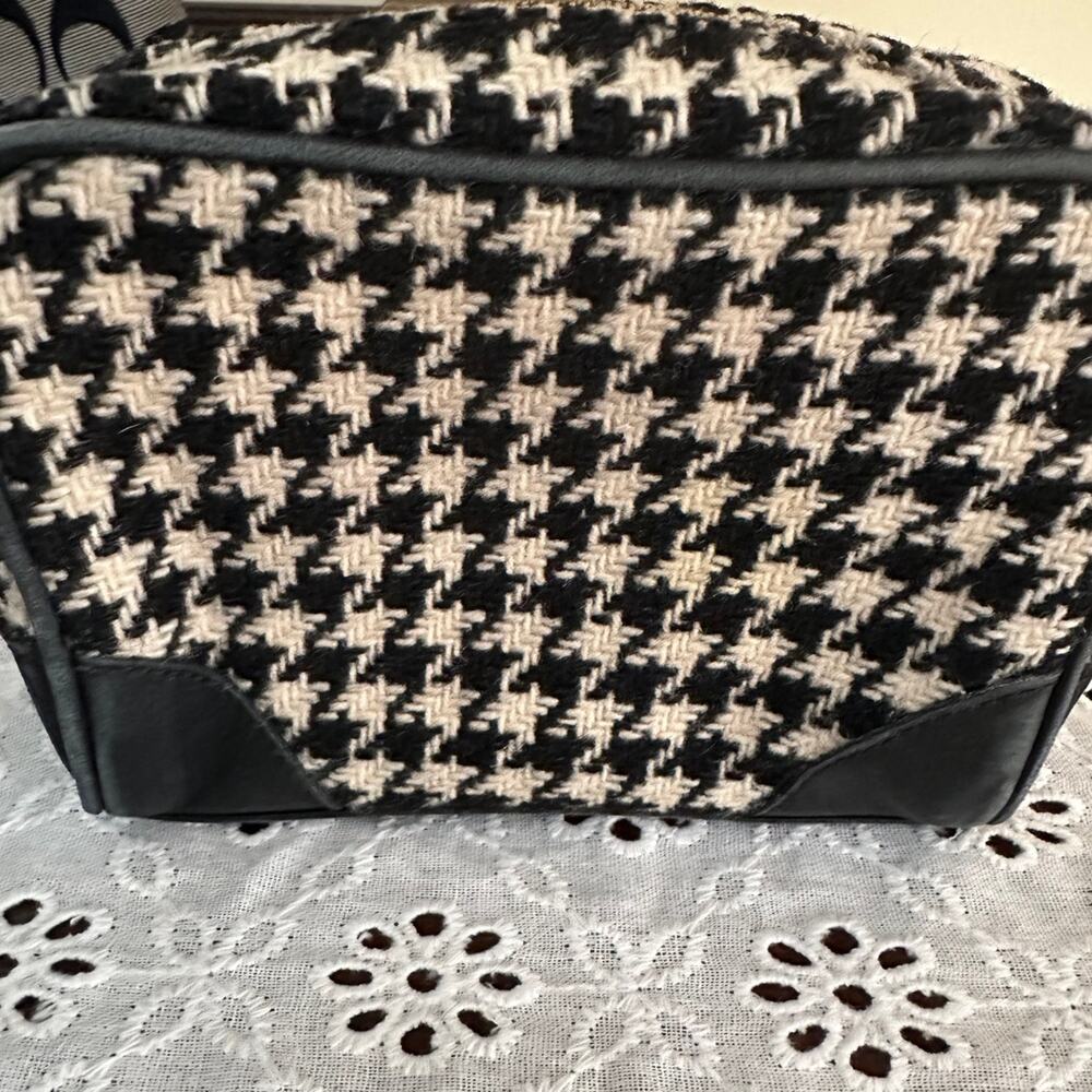 Coach Houndstooth Wool Red Interior Cosmetic Pouch